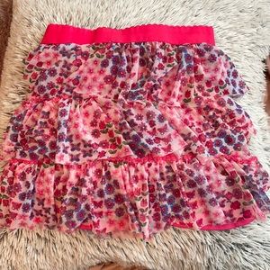 Kidpik girls pink patterned skirt